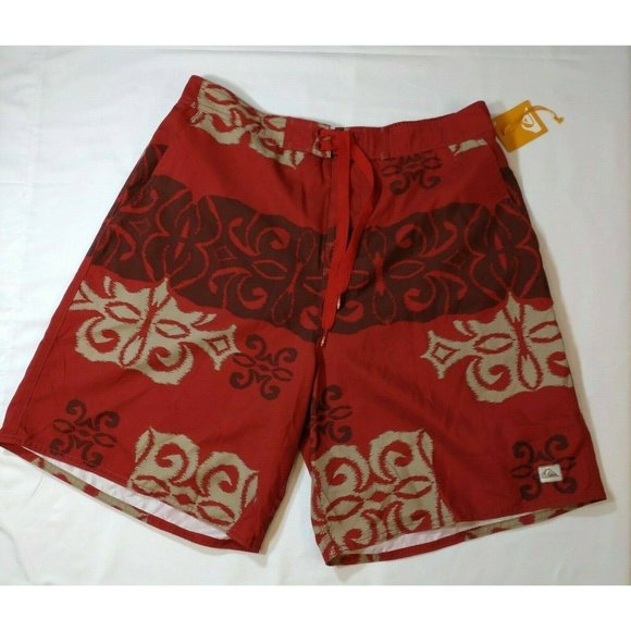 Quick silver Red Swim Shorts Size 32 - Picture 1 of 8